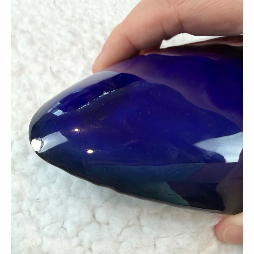 Elegant Cobalt Blue Boat-Shape Decorative Bowl - Picture 8 of 11